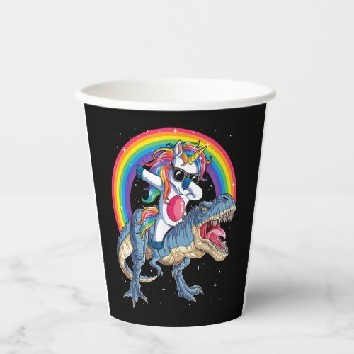 Dabbing Unicorn Dinosaur T rex Kids Girls Paper Cups