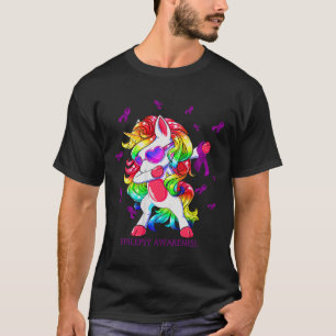 Dabbing Unicorn Epilepsy Awareness Ribbon Gifts  T-Shirt