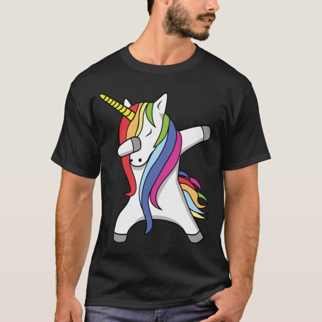 DABBING UNICORN FUNNY BIRTHDAY GIFT UNICORN T-Shirt (Front)