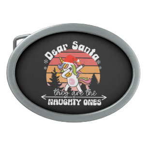  Dabbing Unicorn Funny Christmas Belt Buckle