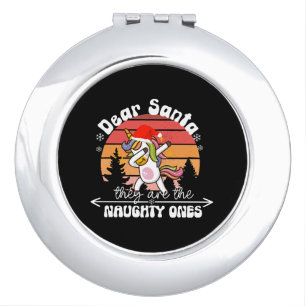 Dabbing Unicorn Funny Christmas Compact Mirror