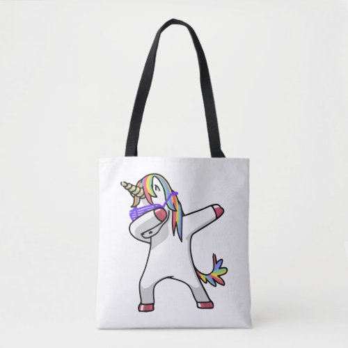 Dabbing Unicorn Funny Shirt Dab Hip Hop T_Shirt Tote Bag