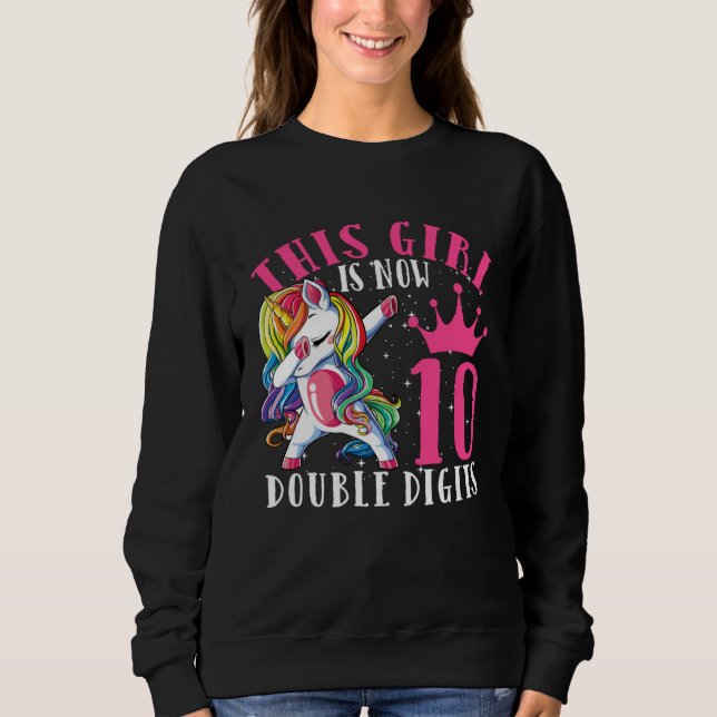 Dabbing Unicorn  Girls Kids Women Rainbow Unicorns Sweatshirt (Front)