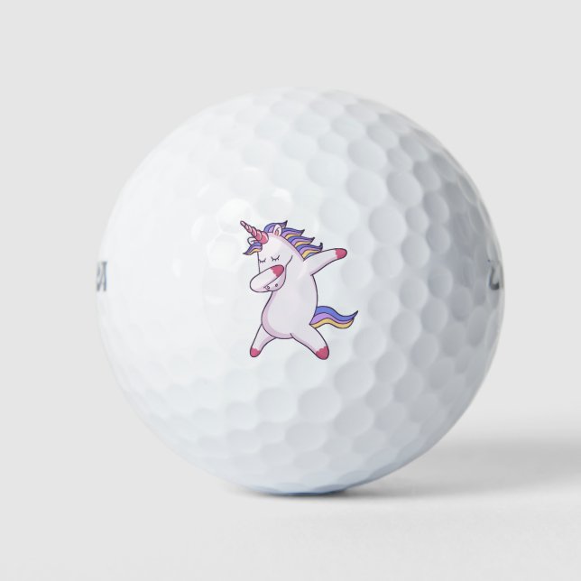 Dabbing Unicorn Golf Balls (Front)