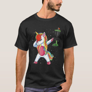 Dabbing Unicorn Golfer Disc Golf Player Girls Wom T-Shirt
