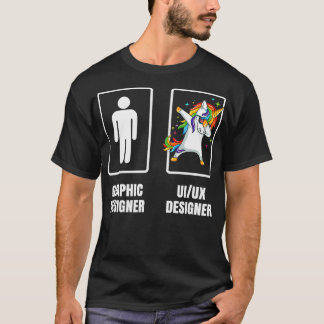 Dabbing Unicorn Graphic Designer UI UX Designer Il T-Shirt