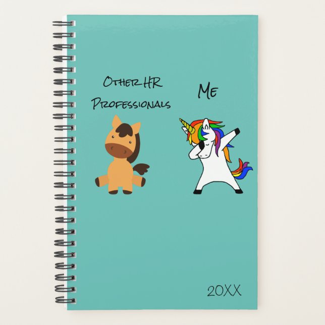Dabbing Unicorn Horse Hr Human Resources Humor Planner (Front)