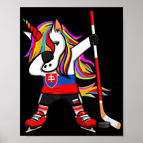 Dabbing Unicorn Ice Hockey Fans Sport  Poster