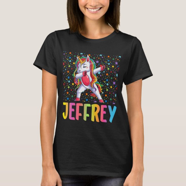 Dabbing Unicorn Jeffrey T-Shirt (Front)