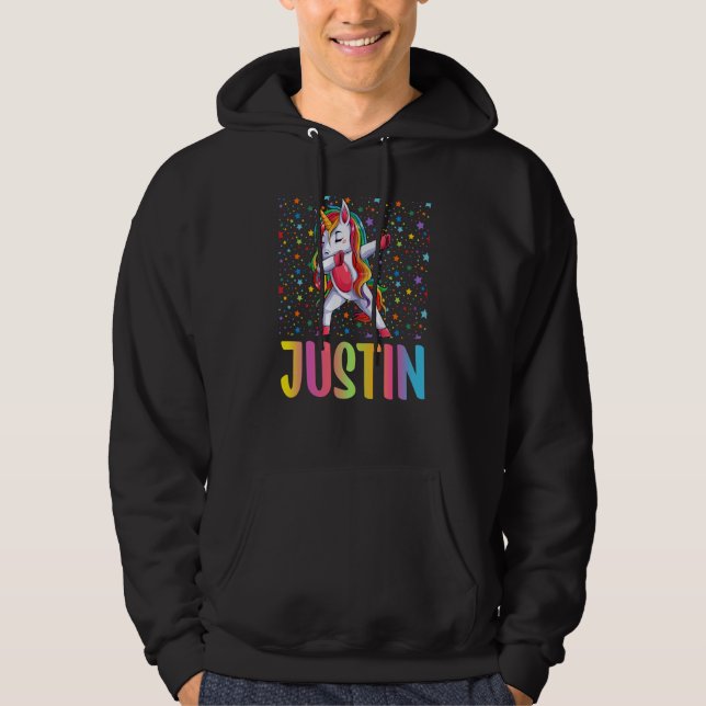 Dabbing Unicorn Justin Hoodie (Front)