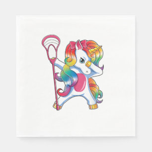 Dabbing Unicorn Lacrosse Funny Lax Player T-Shirt Napkins
