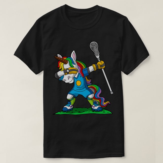 Dabbing Unicorn Lacrosse Player Classic TShirt (Design Front)