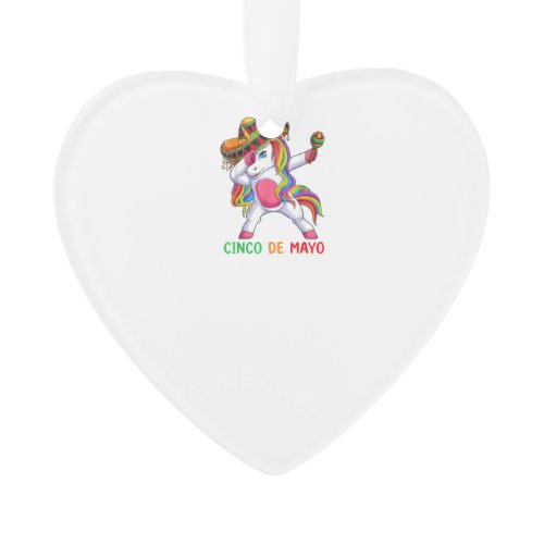 Dabbing Unicorn Let's Fiesta Cinco de Mayo Kids Gi Ornament