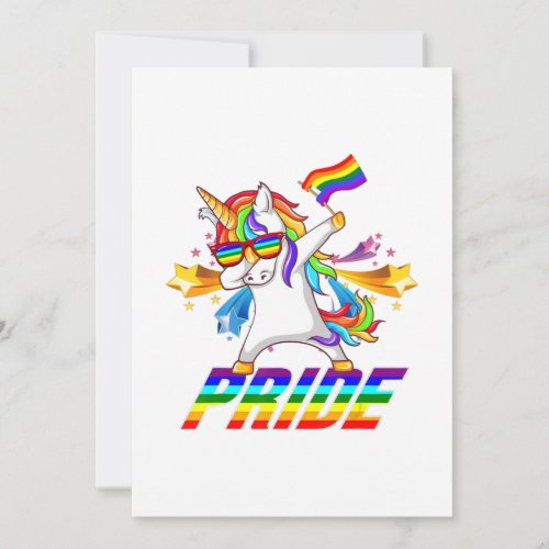 Dabbing Unicorn Lgbt Gay Pride Announcement