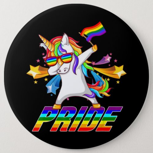 Dabbing Unicorn Lgbt Gay Pride Button