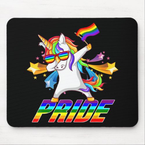 Dabbing Unicorn Lgbt Gay Pride Mouse Pad
