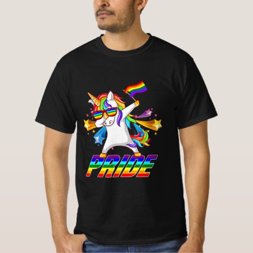Dabbing Unicorn Lgbt Gay Pride T_Shirt