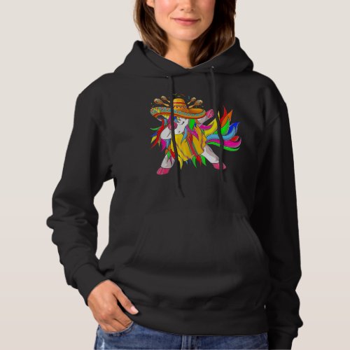 Dabbing Unicorn Mexican Unicorn Cinco de Mayo  Hoodie