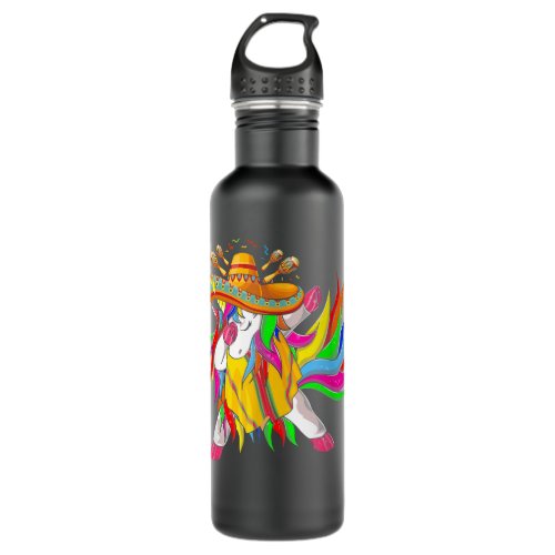 Dabbing Unicorn Mexican Unicorn Cinco de Mayo  Stainless Steel Water Bottle