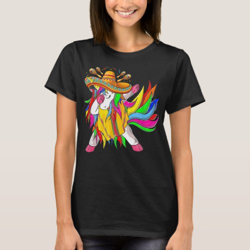 Dabbing Unicorn Mexican Unicorn Cinco de Mayo  T_Shirt