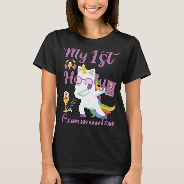Dabbing Unicorn My First Holy Communion T-Shirt (Front)