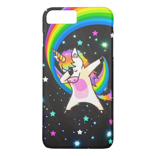 Dabbing Unicorn Neon Glow iPhone 8 Plus7Plus Case