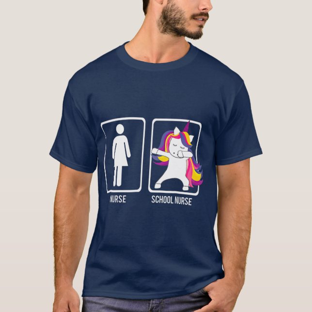 DABBING UNICORN NURSE VS SCHOOL NURSE  Gift Dabs T-Shirt (Front)