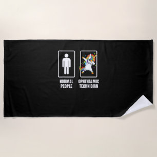 Dabbing Unicorn Ophthalmic Technician Doctor Physi Beach Towel