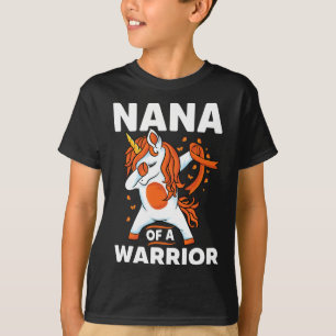 Dabbing unicorn Orange ribbon support Leukemia Awa T-Shirt