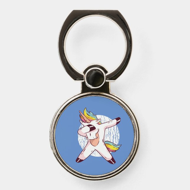 Dabbing Unicorn Phone Ring Stand (Front)