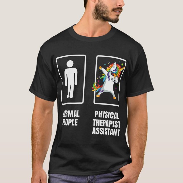 Dabbing Unicorn Physical Therapist Assistant PT T-Shirt (Front)