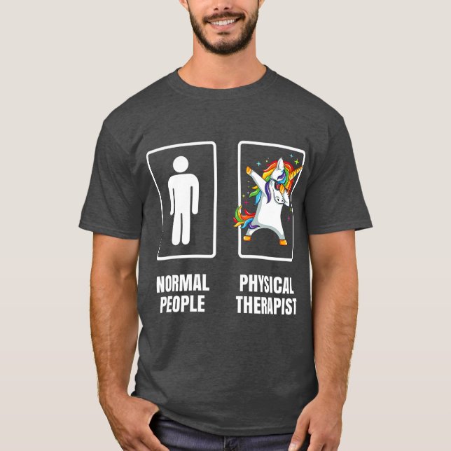 Dabbing Unicorn Physical Therapist PT Therapy T-Shirt (Front)