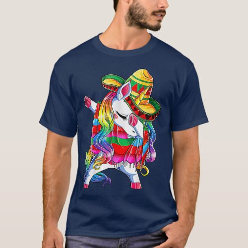 Dabbing Unicorn Poncho Poncho Hat Shirt Cinco De M