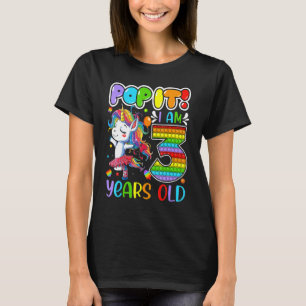Dabbing Unicorn Pop It I'm 3 Years Old Fidget 3rd T-Shirt