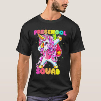 Dabbing Unicorn Preschool Squad Back To School Tea T-Shirt