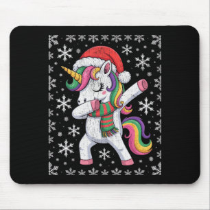 Dabbing Unicorn Santa Hat Christmas Xmas Dab Mouse Pad