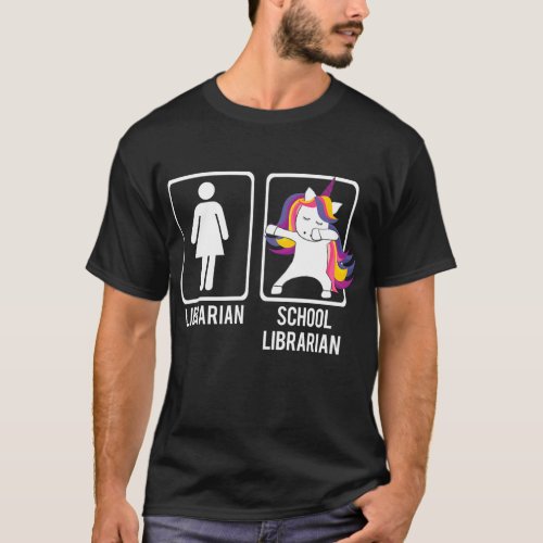 DABBING UNICORN SCHOOL LIBRARIAN Dabs Library Meme T_Shirt