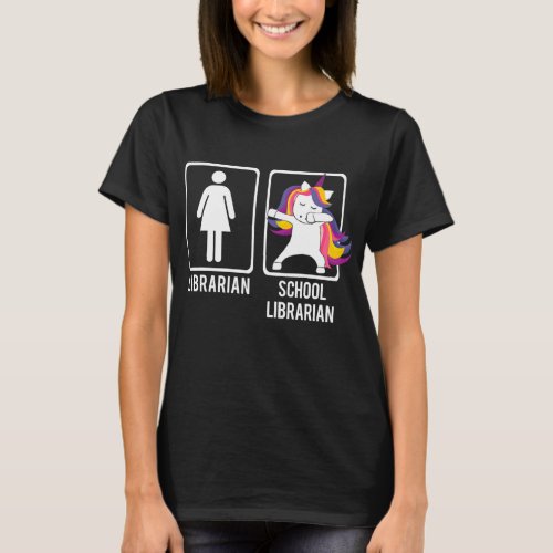 DABBING UNICORN SCHOOL LIBRARIAN Dabs Library Meme T_Shirt