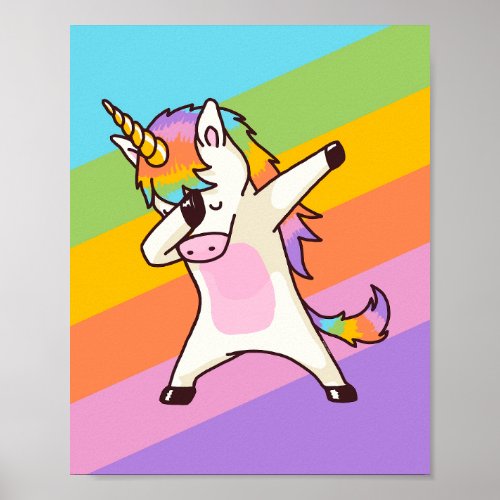 Dabbing Unicorn Shirt Hip Hop Dab Pose  Poster