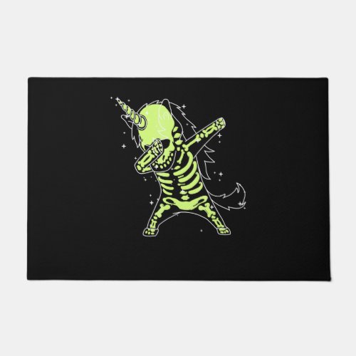 dabbing unicorn skeleton  dab hip hop x_ray glow doormat