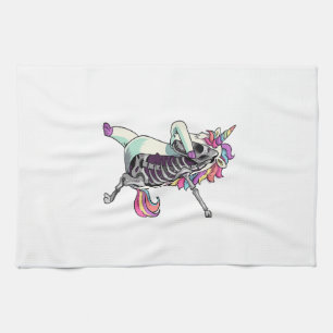 Dabbing Unicorn Skeleton Halloween Girls Dab T-Shi Kitchen Towel