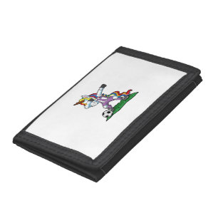 Dabbing Unicorn Soccer Girls Women Team Coach Gift Tri-fold Wallet