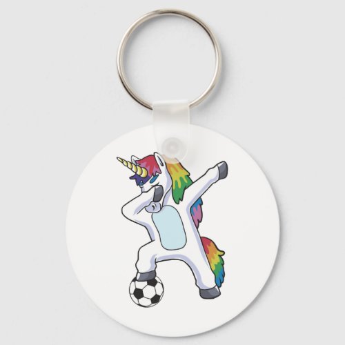 Dabbing Unicorn Soccer   Keychain