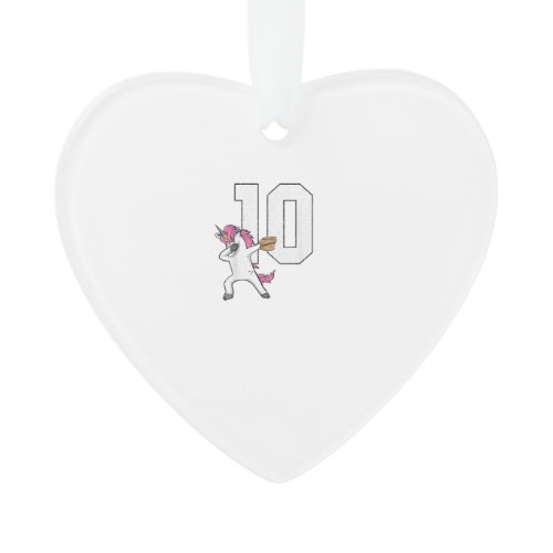 Dabbing Unicorn Softball Number 10 T-Shirt - Softb Ornament
