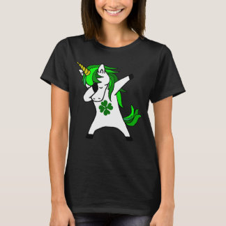 Dabbing Unicorn St. Patrick's Day Green Shamrock T-Shirt