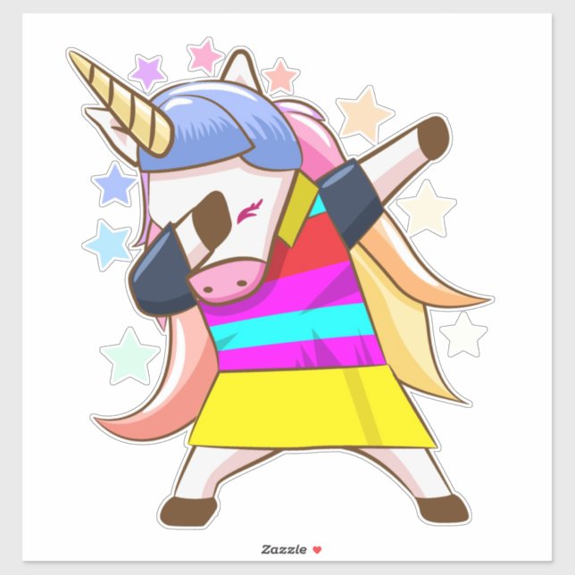 Dabbing Unicorn Sticker (Sheet)