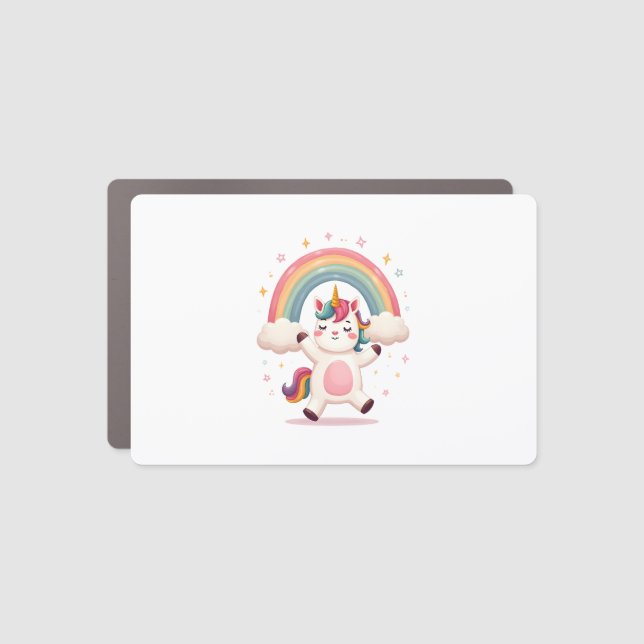 Dabbing Unicorn T Shirt - Funny Dab Dance Rainbow  Car Magnet (Front)