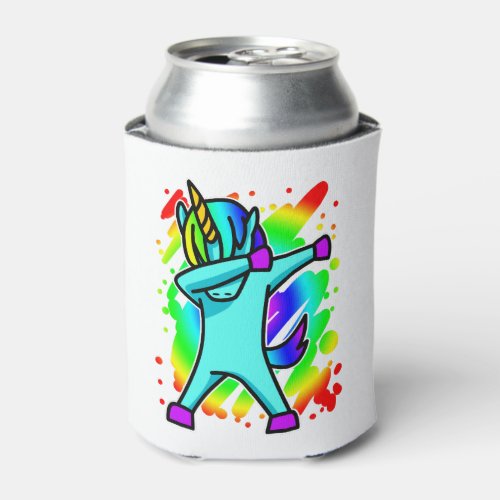 Dabbing Unicorn T_Shirt Funny Unicorn Rainbow Pun Can Cooler