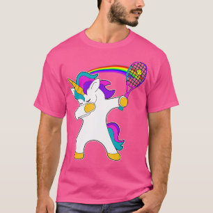 Dabbing Unicorn Tennis playing Funny  Gift T-Shirt