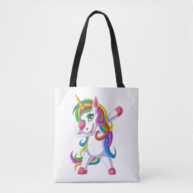 dabbing unicorn                                    tote bag (Front)